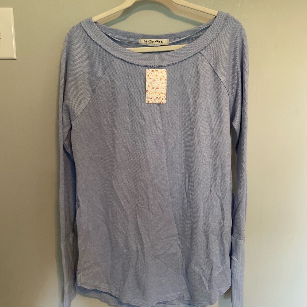 Free People Gray Long Sleeve Relaxed Sweatshirt